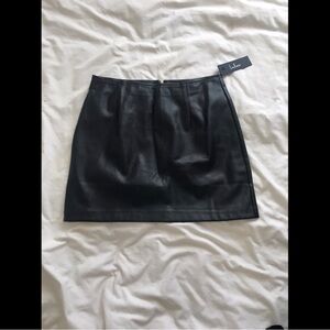 Black Faux Leather Mini Skirt